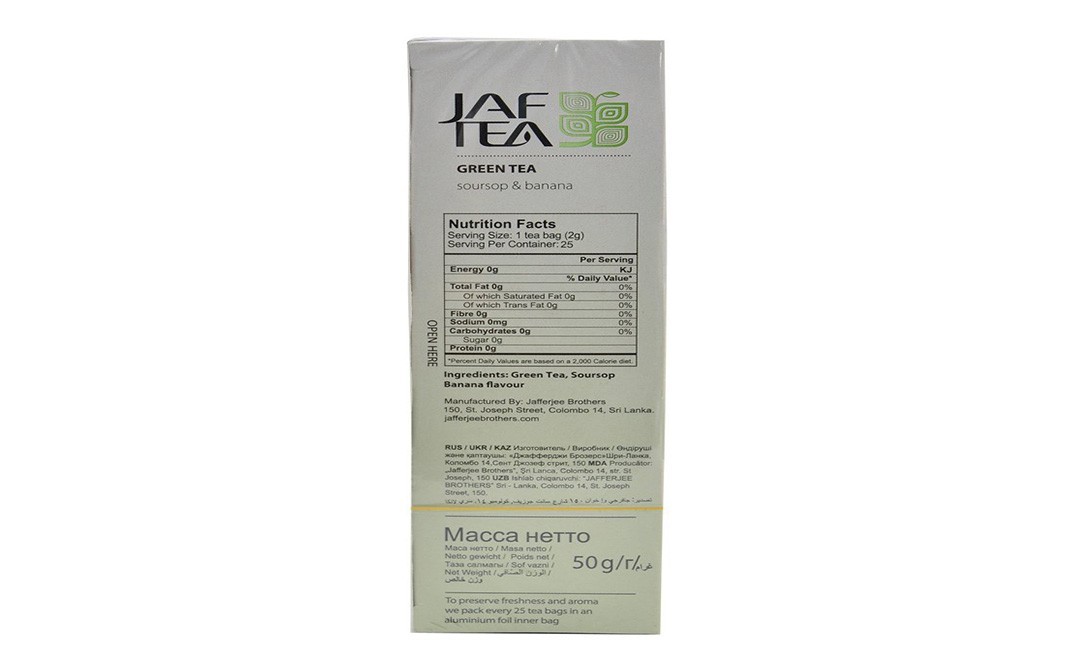 JAF Tea Green Tea Soursop & Banana (Creamy & Exotic Taste)   Box  25 pcs